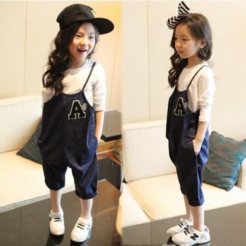 Girl Overalls Pants Children Denim Jeans Children Clothing Tracksuits Kids Jumpsuit Casual Jeans Toddler Trousers Baby Suspender