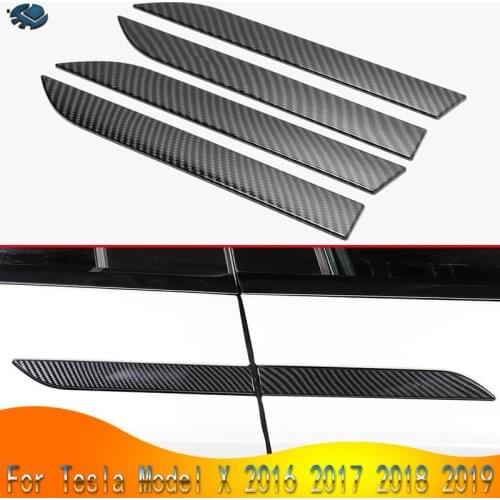 For Tesla Model X 2016 2017 2018 2019 Car Accessories Carbon Fiber StyleDoor Handle Cover Trim