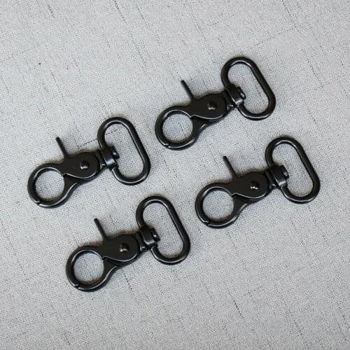 50 Pcs/Pack 25mm Black Webbing Metal Carabiners Clasp Eyelets Clip Loop Snap Hook For Cord Dog Pet Leash Harness Bag
