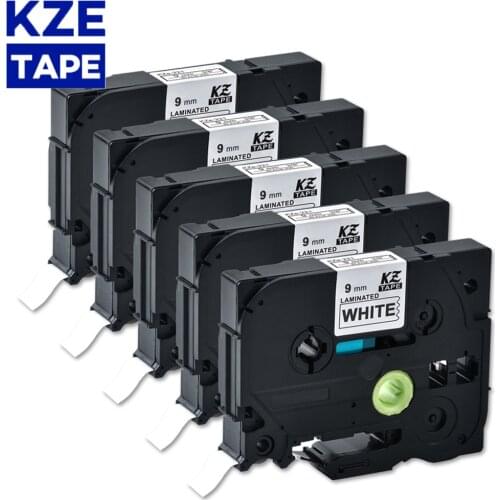 KZE 9mm 5pcs Standard tape compatible for brother Tze121tze221 tze-221 tz221 tz-221 label tapes ribbon cassette