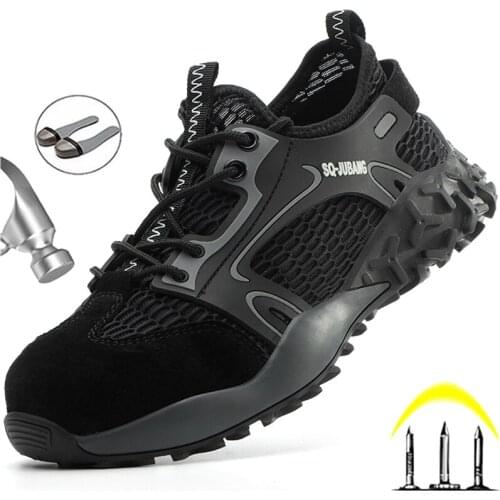 Lightweight Work Shoes Sneakers Indestructible Men Shoes Anti-puncture Safety Shoes Men Steel Toe Shoes Anti-smash Work Boots