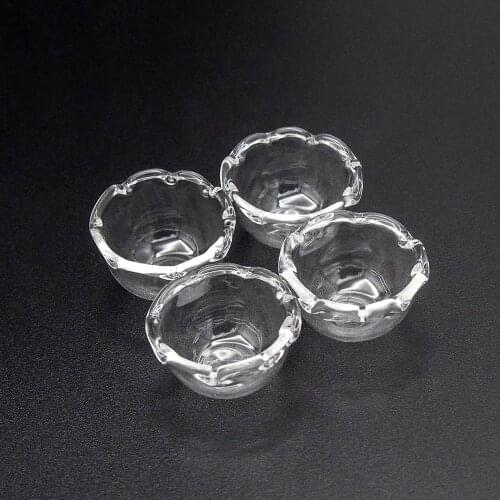 Odoria 1:12 Miniature 4PCS Glass Fruit Bowl, Salad Bowl Dollhouse Kitchen Accessories