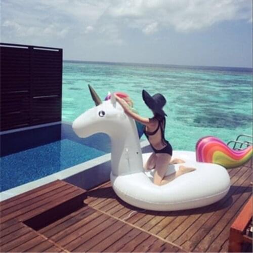 Inflatable Unicorn On Water Inflatable Swimming Ring Floating Row Weat PVC Adult Swan Floating Row Floating Bed