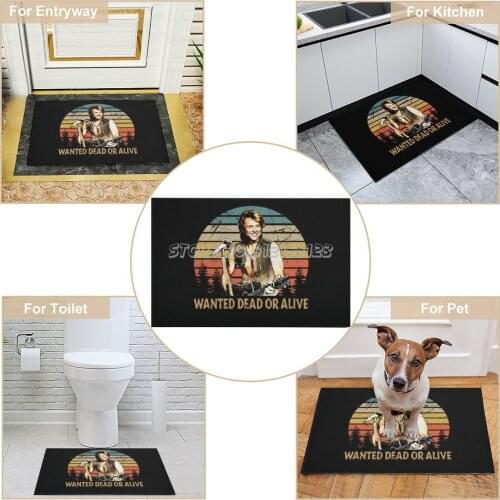Wanted Dead Or Alive Bon Shirt Jovi Gift for Fans And Lovers Doormat Printed Non-Slip Floor Rugs Front Door Mat Outdoor Mats Car