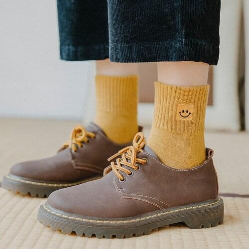 5 Pairs Autumn women cotton socks korean fashion Smile Socks harajuku japanese sweet female socks Gift to girlfriend skarpetki