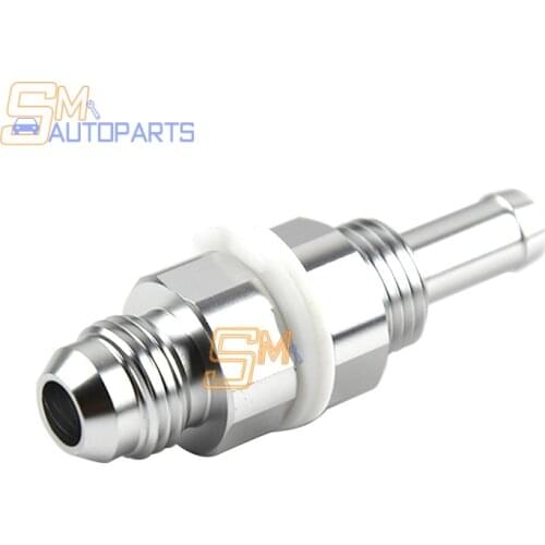 New An6-5/16 Hose Barb Fitting 6AN Male Flare Bulkhead To 5/16 Hose Barb Fuel Tank Fitting