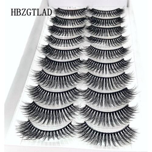 2019 NEW 10 pairs 100% Real Mink Eyelashes 3D Natural False Eyelashes 3d Mink Lashes Soft Eyelash Extension Makeup Kit Cilios 89
