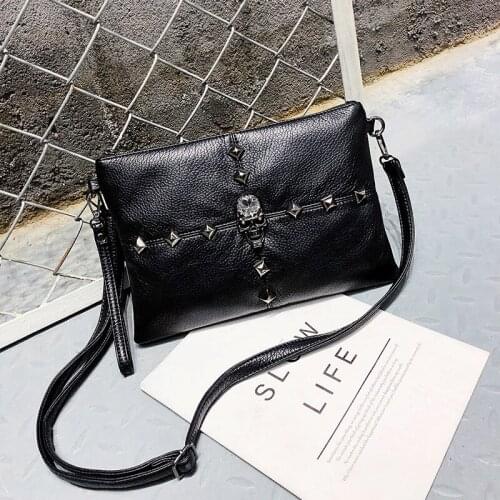 2021 new womens bag PU leather ladies shoulder bag large-capacity casual clutch bag skull envelope bag shoulder slung