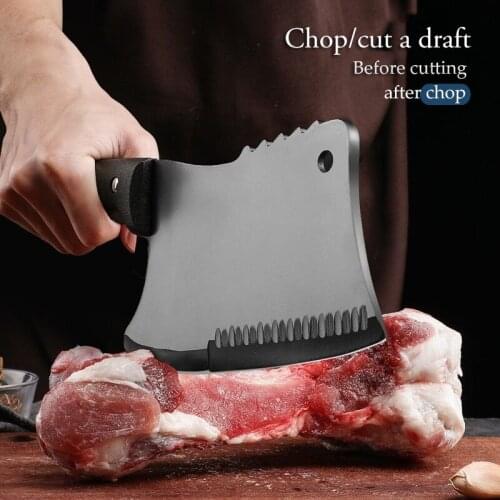 Butcher Knife Stainless Steel Bone Chopping Knife Meat Vegetables Slicing Cleaver High Hardness Kitchen Chef Knife
