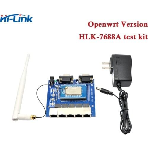 Free Shipping 2pcs lot serial ethernet router WIFI module openwrt supported MT7688AN wireless solution smart home HLK-7688A