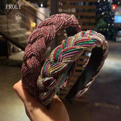 PROLY New Fashion Women Headband Pleated Twist Braid Hairband For Adult Handmade Vintage Headwear Hair Accessories Wholesale