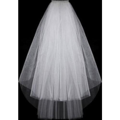 Simple Short Tulle Wedding Veils Cheap 2021 White Ivory Bridal Veil for Bride for Mariage Wedding Accessories