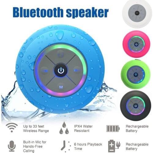 Q9 Waterproof Wireless LED Hands-free Call TF Card Bluetooth Speaker with Sucker