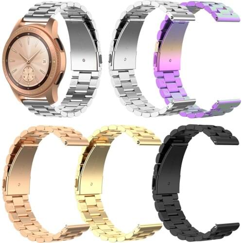 20mm Stainless Steel Watchband For Samsung Galaxy Watch R815/Active R500 for Garmin vivoactive 3 for Huami Amazfit BIP/GTR 47MM