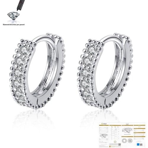 100% Moissanite earrings round diamond 0.14 ct vvs D color 925 sterling silver girlfriend birthday gift exquisite jewelry e1