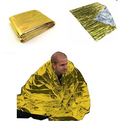 Rescue emergent blanket survive thermal mylar lifesave first aid kit treatment camp warm heat dry space foil bushcraft outdoor