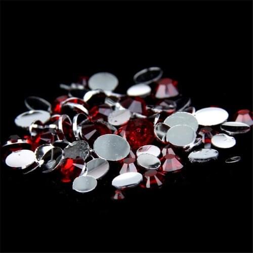 2MM 3MM 4MM 5MM 6MM DIY Loose Deep Red Color Resin Rhinestones Hand Craft Flatback Resin Stone Clothing&Nail Art Decoration