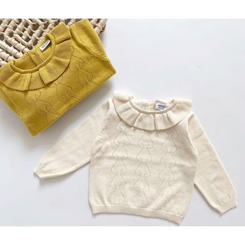 Infant Baby Girls Sweaters Autumn Spring Kids Pullovers Tops Toddler Baby Girls Knitting Clothes Baby Boys Girls Pullover