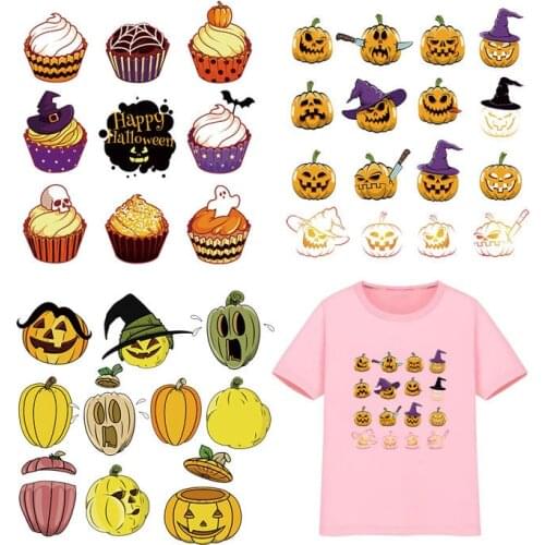 Iron On Halloween Christmas Patches For Clothes Boy Girl DIY T-shirt Applique Heat Transfer Vinyl Letter Animal Patch Sticker