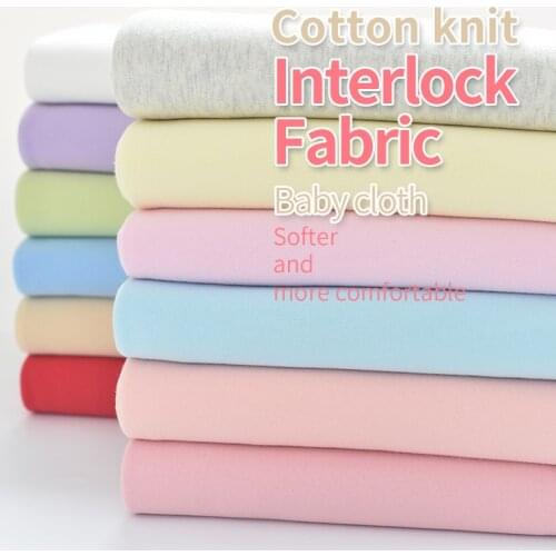 Knitted 40s Cotton Fabric Interlock Fabric For Baby Clothes Autumn Clothes Autumn Pants DIY Textile 50*185cm/Piece