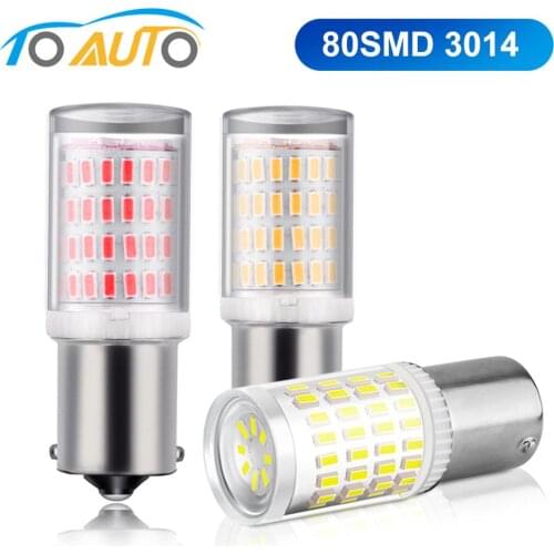 Turn Signal 1156 BA15S P21W LED Car Lights 1157 BAY15D P21/5W Brake Lamp Auto LED Bulbs R5W R10W White Red Amber 12V
