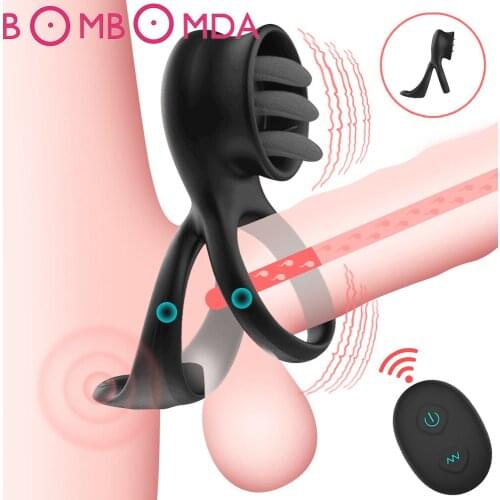 Vibrating Cock Rings Clitoris Stimulation Vibrator Sex Toy for Couple Men Male Delay Ejaculation Penis Ring Erotic Toys Masturba