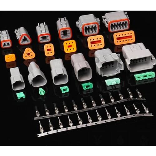 Deutsch 2/3/4/6/8/12 Pin Waterproof Electric Wire Connector Plug DT04 DT06 Male Female Adapter Automotive Cable Jointer 14-18AWG