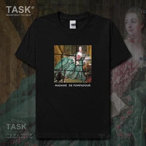 World famous painting series t-shirt Francois Boucher art painting Madamede Pompadour Short sleeve clothes cotton summer Fashion