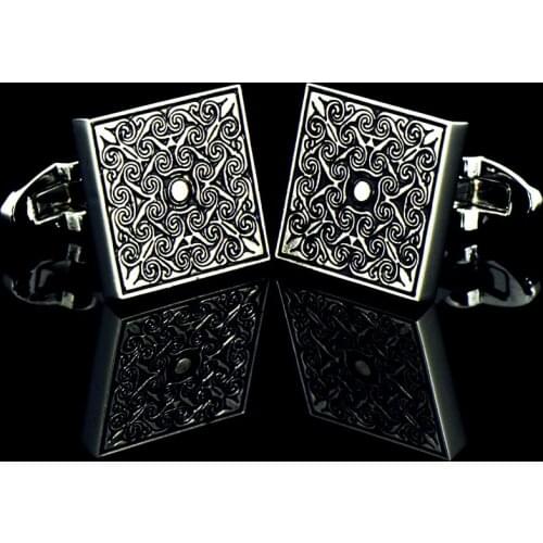 1 Pairs Retro Laser Pattern Sleeve Nails Mens Shirt Cufflinks Silver Cuff Links Buttons Jewelry Clothing Accessories