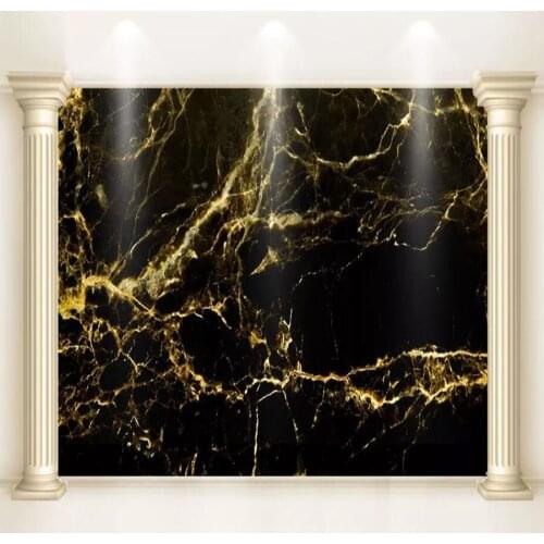 Milofi custom 3D wallpaper mural golden luxury abstract marble pattern background wall living room bedroom decoration painting w