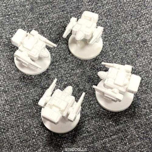 4PCS Republic Of Polania White Gun Mech Miniature Scythe Board Game Figures Resin Model Boy Toys Replacement Pieces
