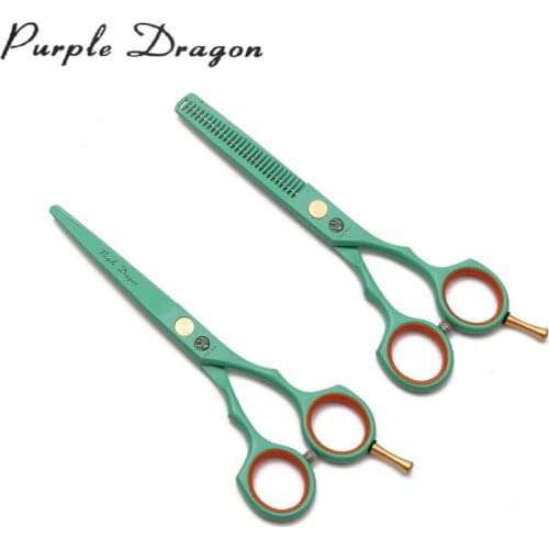 5.5In. Z1104 Purple Dragon Green Hairdressers Scissors Cutting Scissors Thinning Shears Professional Hair Scissors Barber Makas