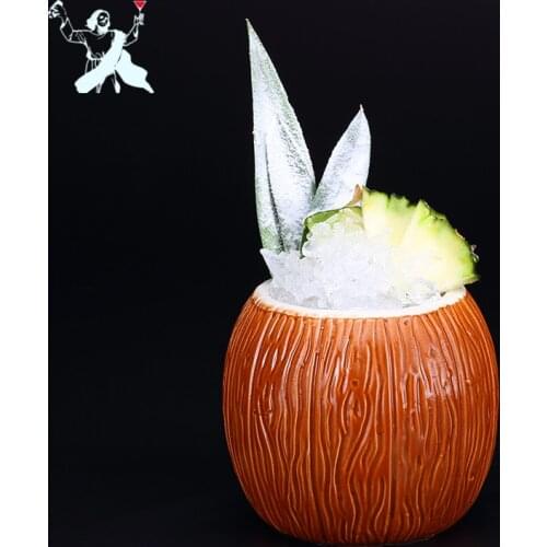 520ml Coconut Shape Hawaii Tiki Mugs Ceramic Mug For Gifts Cups And Mugs Cocktail Cup Creative Cups