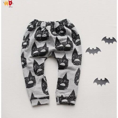 AD Cute Bat Boys Girls Pants Quality Kids Toddlers Trouser for Spring Autumn Childrens Clothes Cotton Clothing