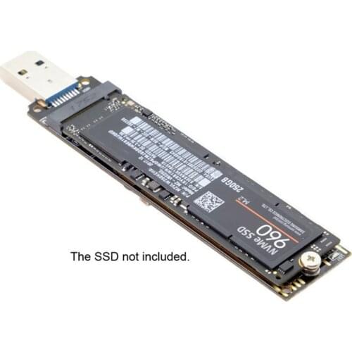 10Gbps M.2 M2 SSD to to USB 3.1 Gen 2 NVMe to USB Adapter Type A Card NGFF PCIe Based M Key Hard Drive Converter Reader case