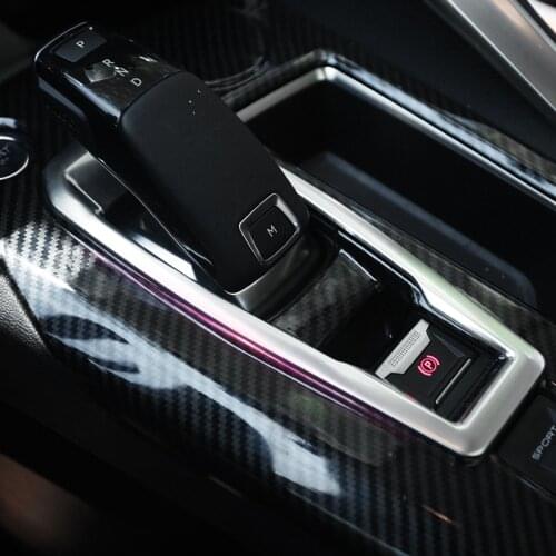 Car Sticker Auto Accessories Gear Panel Decorative Gearbox Cover Sequin Cutwork Trim For Peugeot 4008 5008 2017 Stainless Steel