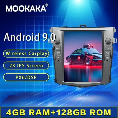 4+128GB Tesla Screen Android Car Multimedia Player For Toyota Corolla 2008-2013 GPS Navigation Auto Video Radio Stereo Head Unit
