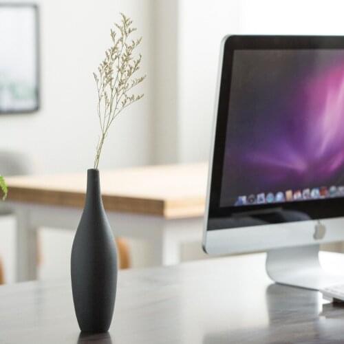 Zen Black Nordic Mediterranean Blue European Ceramic Dried Flower Vase Small Fresh Modern Minimalist Decorative Ornaments