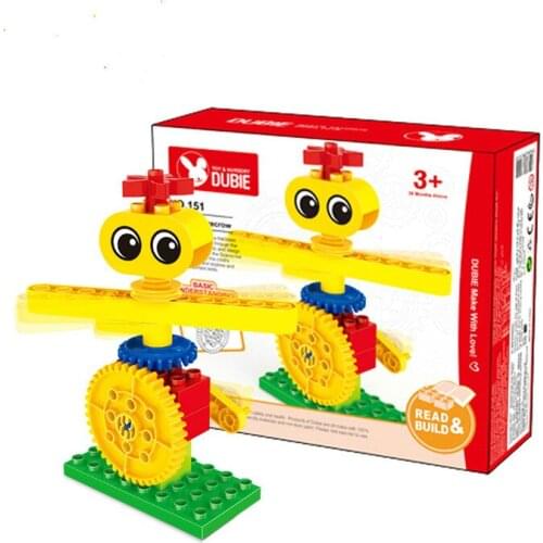 Wange 14pcs Big Size Bricks Gears Set Rotary Scarecrow Blocks Creative DIY Building Blocks Educational Kids Intelligence Toys