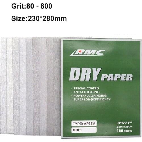 AP23MSquare Sandpaper Sheet 9"X11" Dry Paper Abrasive Sanding Paper For Polising the Paint Surface 120 150 180 240-1000 Grit