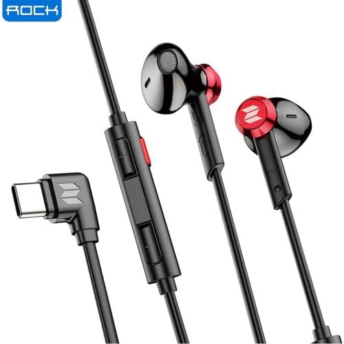 ROCK 90 Degree FPS Play Game Earphone Stereo Metal In-ear Earbuds Mic Volume Control For Xiaomi FOCO LG Smart Phone Tablet