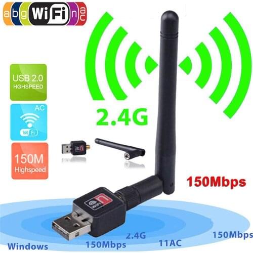 Mini USB Wifi Adapter 150Mbps 2dB WiFi Dongle Wi-fi Receiver Wireless Network Card 802.11b/n/g Antenna wi fi Ethernet