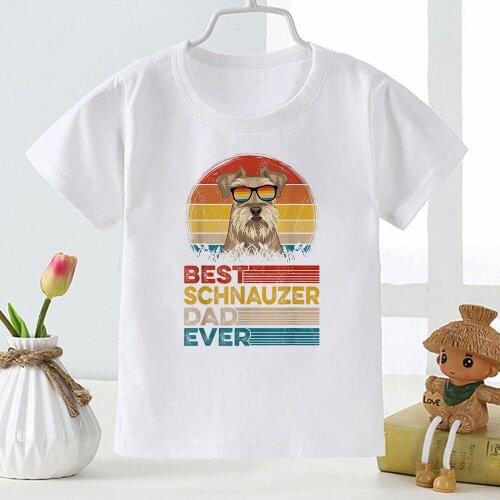 Fashion Schnauzer Dog Print Kids Boys T-shirt Oversize Summer Outdoor Casual Boy Tops Have Fun Tee Shirt Children Streetwear