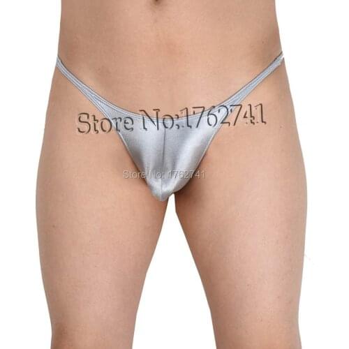 Mens String Shiny Bikini Briefs T-back Underwear Sexy Micro Tanga Pants