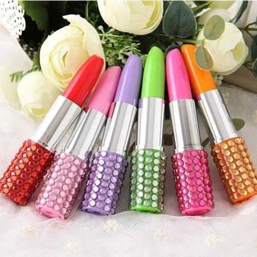 6PCS NEW Diamond on Top Lipstick Pen Wedding Party Favors Gift for Guests Students Back To School Presents Bridesmaid Gifts