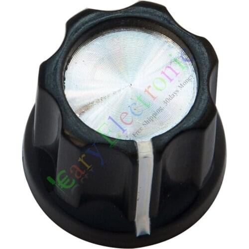 Wholesale and retail 50pc 17mm D Font Black knob Guitar tube potentiometer cap LP Volume Tone audio free shipping