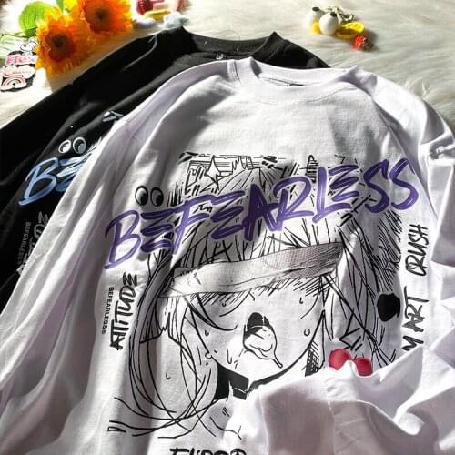2021 Autumn New Designer Anime Girl Sweatshirt Women Harajuku Long Sleeve Tops Streetwear Fashion Pullovers Kawaii Teens Clothes