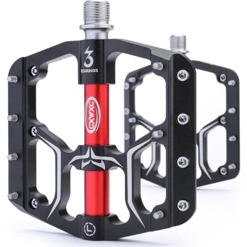 CXV15 Wide Flat Mountain Road Cycling Bicycle Bike Pedal 3 Sealed Bearings 9/16in Aluminumwith Removable Antiskid Cleats