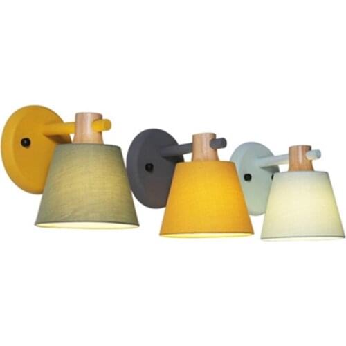 Nordic Simple Modern Wall Sconce Creative Cloth Lamp Shade LED Wall Light Fixtures For Bedside Wall Lamp Home Indoor Lighting