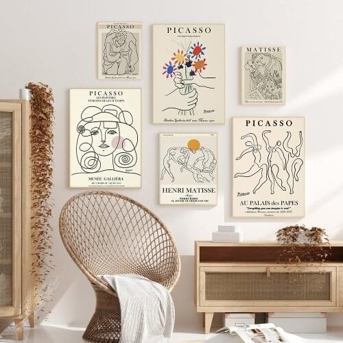 Retro Picasso Matisse Posters And Print Abstract Girl Body Flower Wall Art Canvas Painting Pictures For Living Room Nordic Decor